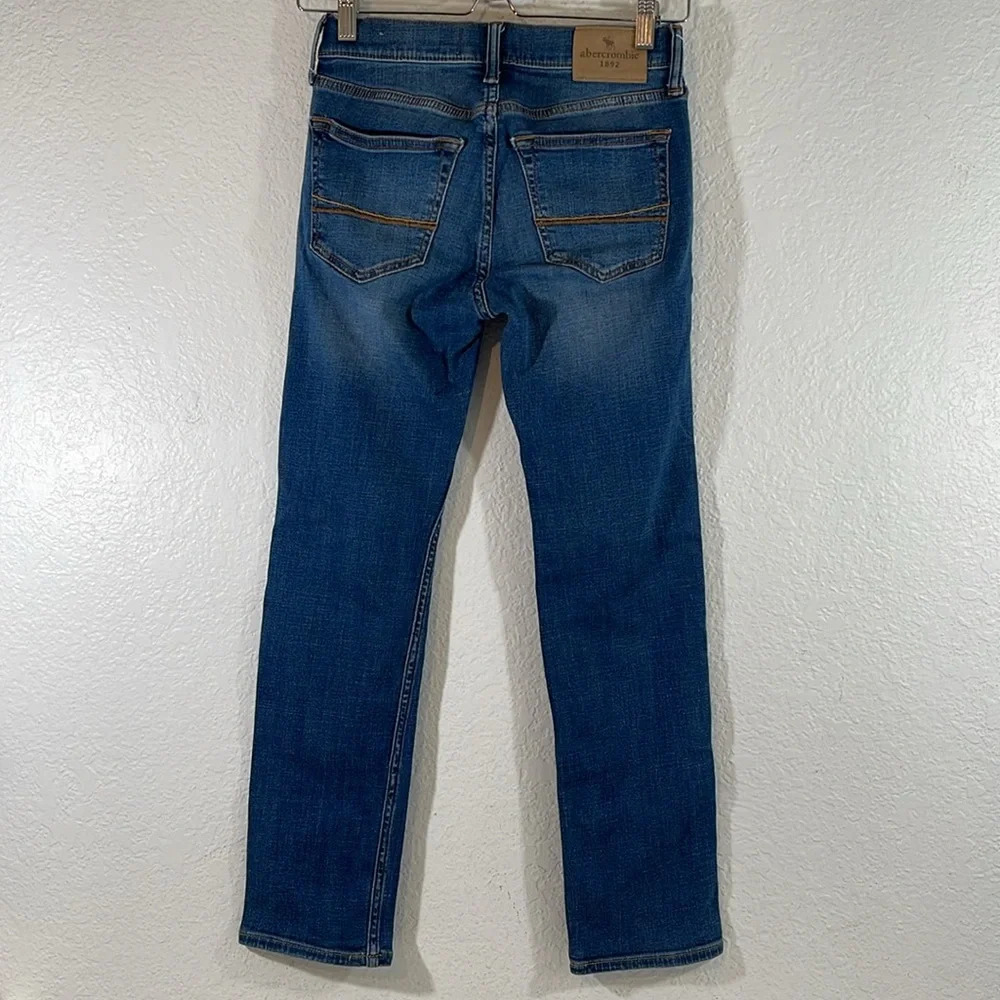 ABERCROMBIE KIDS STRAIGHT SLIM BLUE DENIM JEANS WITH POCKETS SIZE 11/12 - Picture 5 of 9